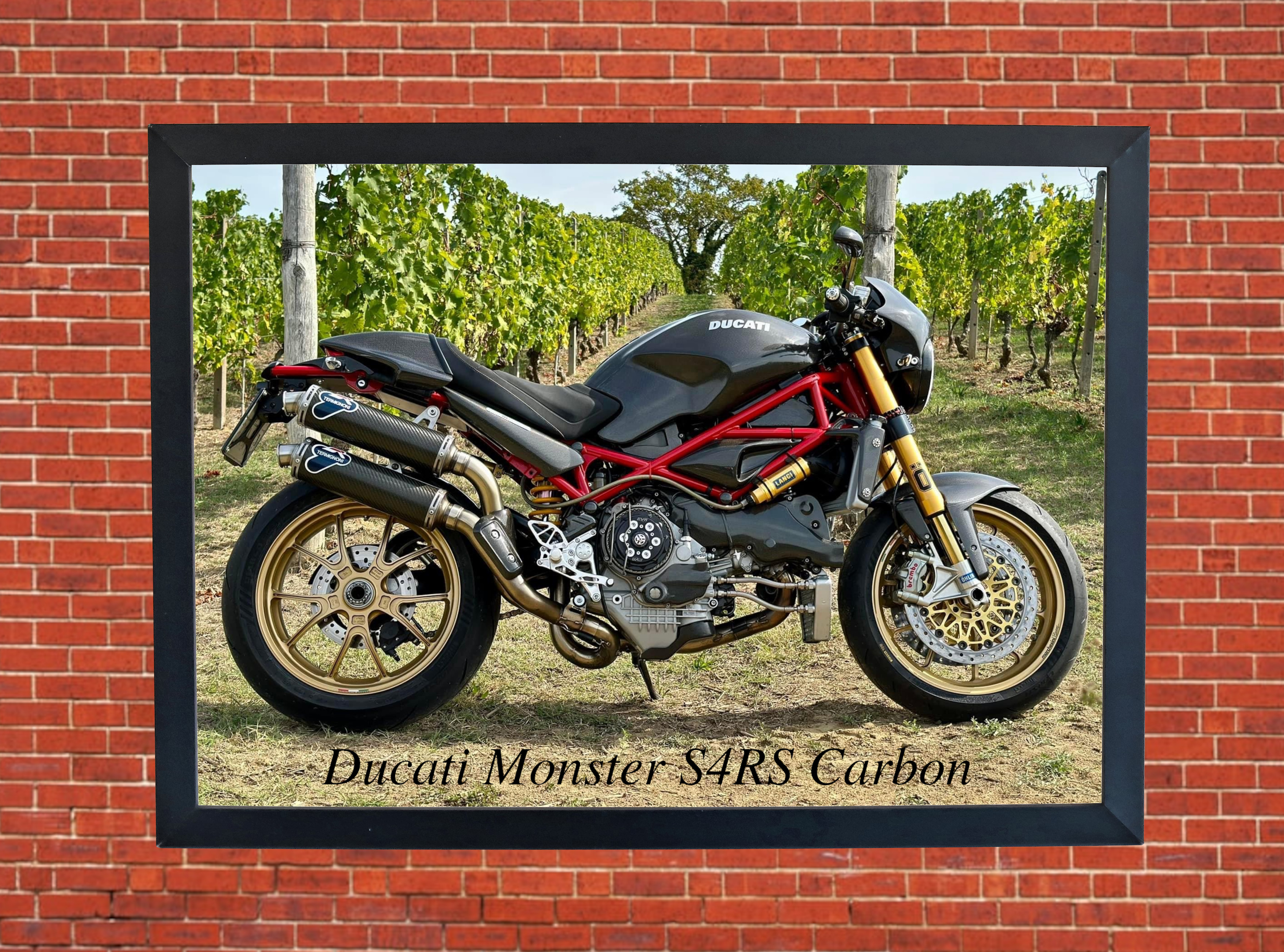 Ducati Monster S4RS Carbon Motorbike Motorcycle A3/A4 Size Print Poster Photographic Paper Wall Art