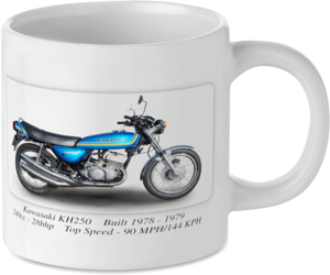 Kawasaki KH250 Motorbike Tea Coffee Mug Ideal Biker Gift Printed UK