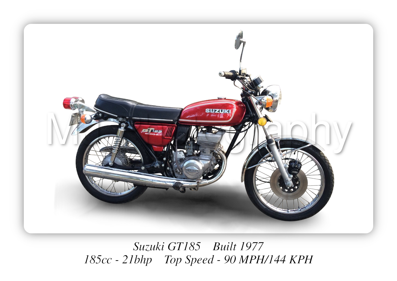 Suzuki GT185 Motorbike Motorcycle - A3/A4 Size Print Poster