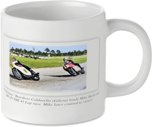 Benedicto Caldarello and Mike Hailwood Motorbike Motorcycle Tea Coffee Mug Ideal Biker Gift Printed UK