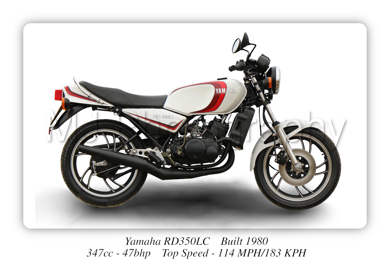 Yamaha RD350LC Motorbike Motorcycle - A3/A4 Size Print Poster