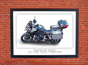 Triumph Tiger 1200 Motorbike Motorcycle - A3/A4 Size Print Poster