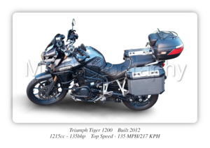 Triumph Tiger 1200 Motorbike Motorcycle - A3/A4 Size Print Poster