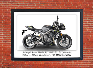 Triumph Street Triple RS Motorcycle - A3/A4 Size Print Poster