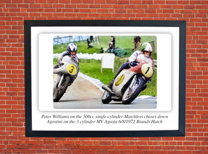 Peter Williams MV Agusta Brands Hatch Motorbike Motorcycle - A3/A4 Size Print Poster