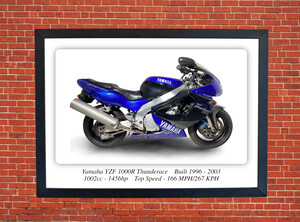 Yamaha YZF 1000R Thunderace Motorbike Motorcycle Poster - Size A3/A4