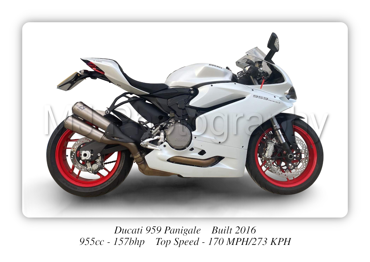 Ducati 959 Panigale Motorbike Motorcycle - A3/A4 Size Print Poster