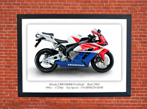 Honda CBR1000RR Fireblade Motorbike Motorcycle - A3/A4 Size Print Poster