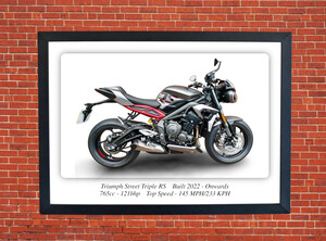 Triumph Street Triple RS Motorbike Motorcycle - A3/A4 Size Print Poster