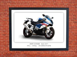 BMW S1000RR Motorbike Motorcycle - A3/A4 Size Print Poster
