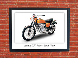 Honda 750 Four Motorbike Motorcycle - A3/A4 Size Print Poster