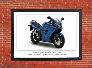 Triumph Sprint ST1050 Motorbike Motorcycle - A3/A4 Size Print Poster