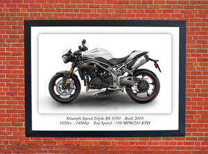 Triumph Speed Triple RS 1050 Motorbike Motorcycle - A3/A4 Size Print Poster