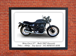 Moto Guzzi V7 Special Motorcycle - A3/A4 Size Print Poster
