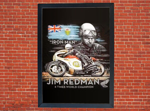 Jim Redman World Champion Motorbike Motorcycle - A3/A4 Size Print Poster