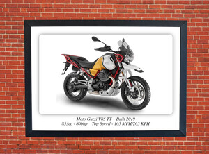 Moto Guzzi V85 TT Motorbike Motorcycle - A3/A4 Size Print Poster