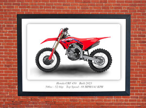 Honda CRF 450 Motorbike Motorcycle - A3/A4 Size Print Poster