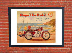 1957 Royal Enfield Meteor 700 Promotional Poster Motorbike Motorcycle - A3/A4 Size Print Poster