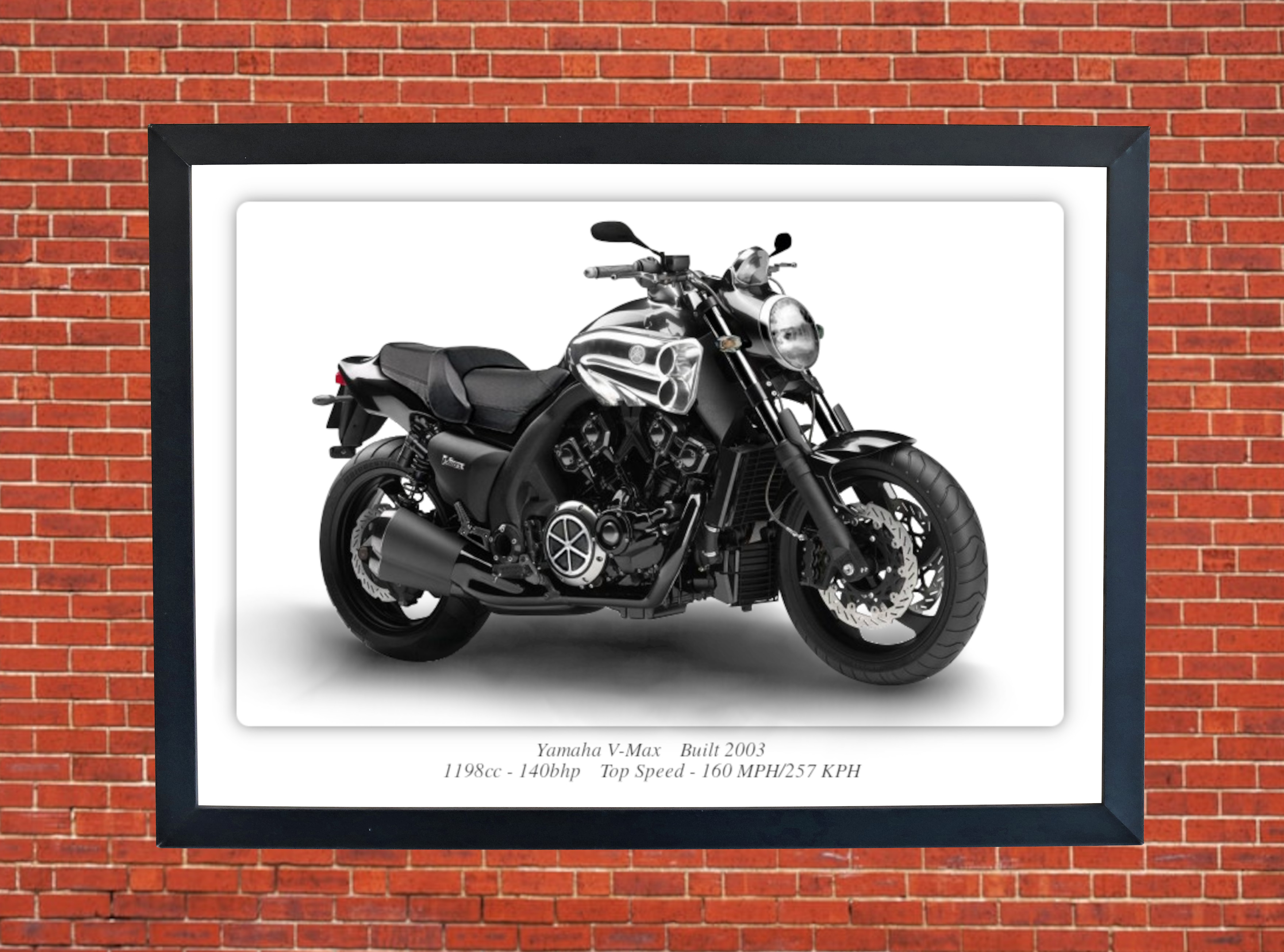 Yamaha V-Max Motorbike Motorcycle - A3/A4 Size Print Poster