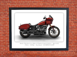 Harley Davidson Low Rider El Diablo Motorbike Motorcycle - A3/A4 Size Print Poster
