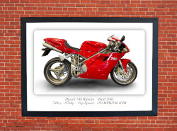 Ducati 748 Biposto Motorcycle - A3/A4 Size Print Poster