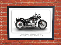 Triumph Bonneville Speedmaster Motorcycle - A3/A4 Size Print Poster