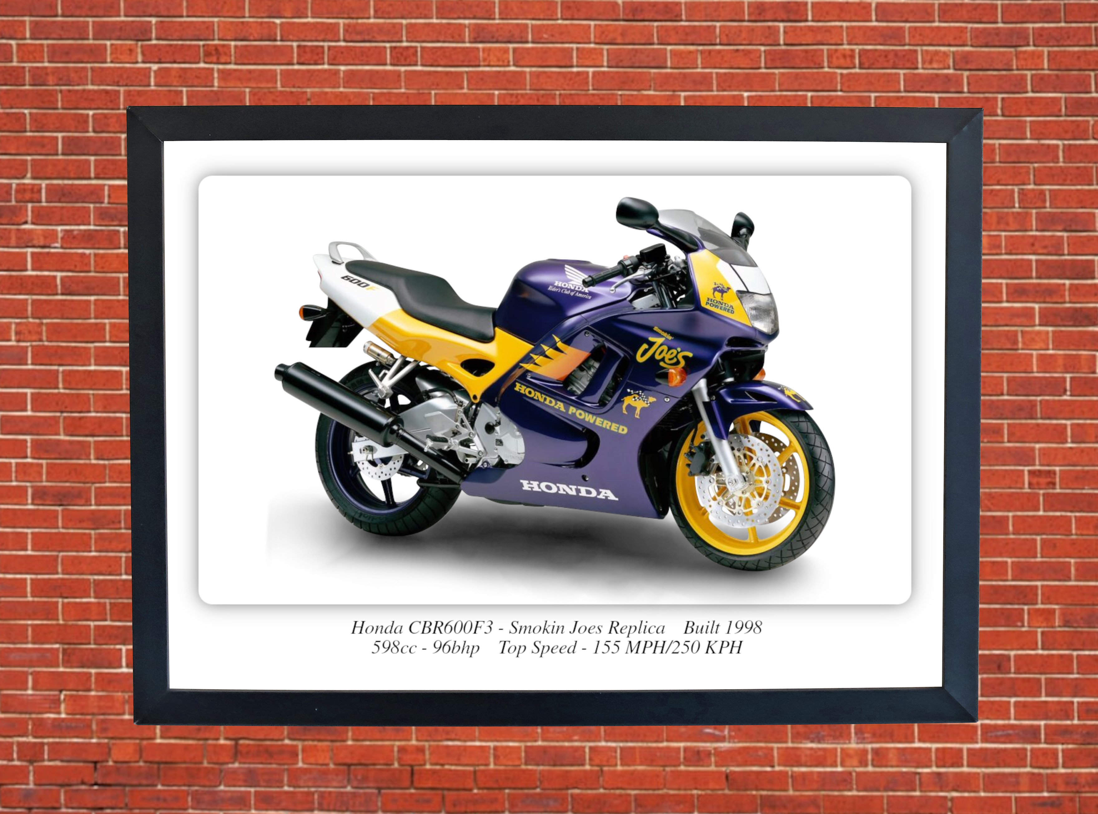 Honda CBR600 F3 - Smokin Joes Replica Motorbike Motorcycle - A3/A4 Size Print Poster