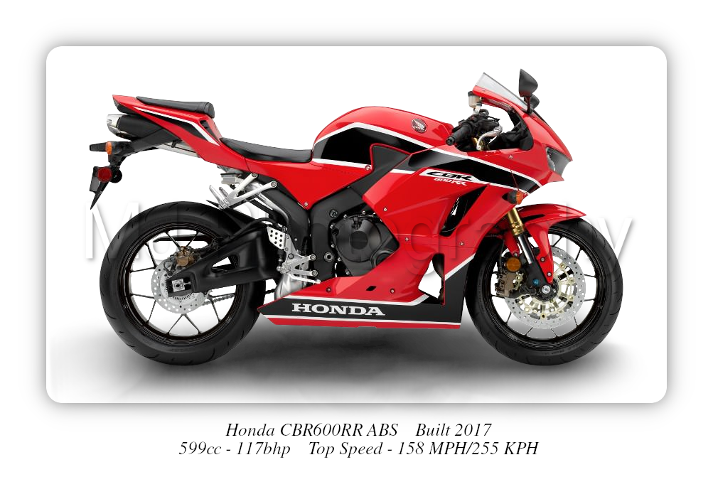 Honda CBR600RR ABS Motorbike Motorcycle - A3/A4 Size Print Poster