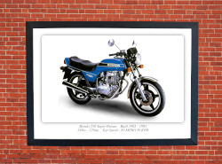 Honda 250 Super Dream Motorbike Motorcycle - A3/A4 Size Print Poster