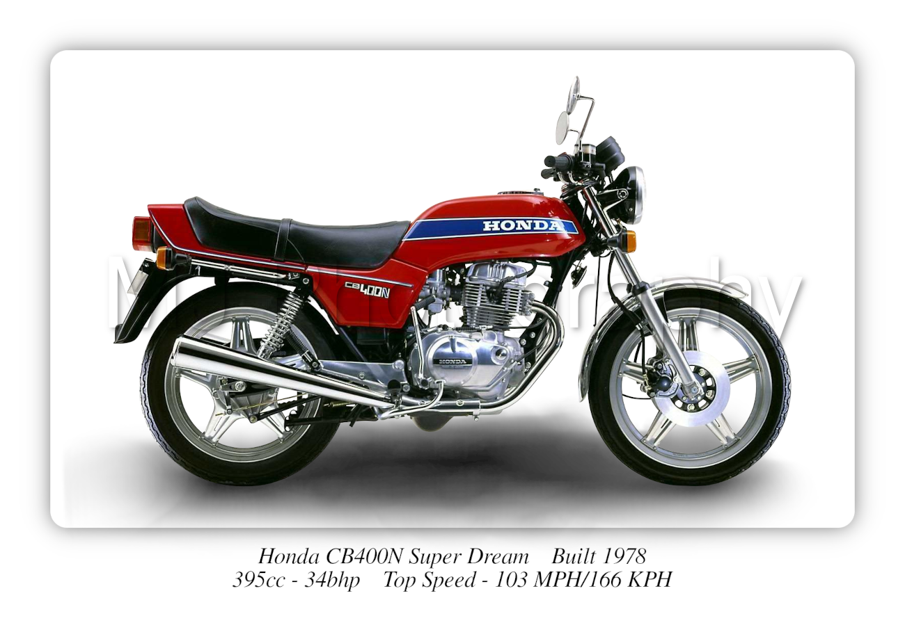 Honda CB400N Super Dream Motorbike Motorcycle - A3/A4 Size Print Poster