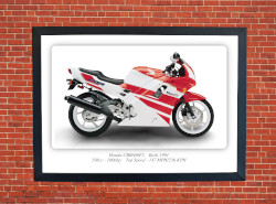 Honda CBR600F2 Motorbike Motorcycle - A3/A4 Size Print Poster