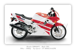 Honda CBR600F2 Motorbike Motorcycle - A3/A4 Size Print Poster