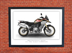 BMW F 850 GS Adventure Motorbike Motorcycle - A3/A4 Size Print Poster