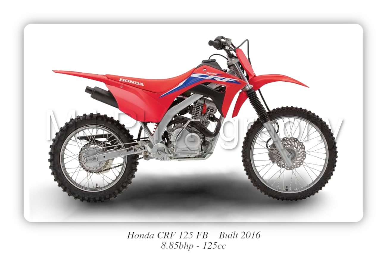 Honda CRF 125 FB Motorbike Motorcycle - A3/A4 Size Print Poster