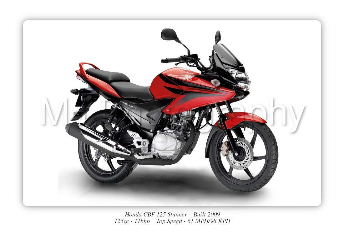 Honda CBF 125 Stunner Motorbike Motorcycle - A3/A4 Size Print Poster