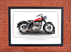 Harley Davidson Sportster 1957 Motorcycle - A3/A4 Print Poster