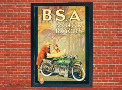 BSA Motor Bicycles Vintage Motorbike Motorcycle A3/A4 Promotional Poster