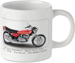 Kawasaki KH400 Red Motorbike Tea Coffee Mug Ideal Biker Gift Printed UK