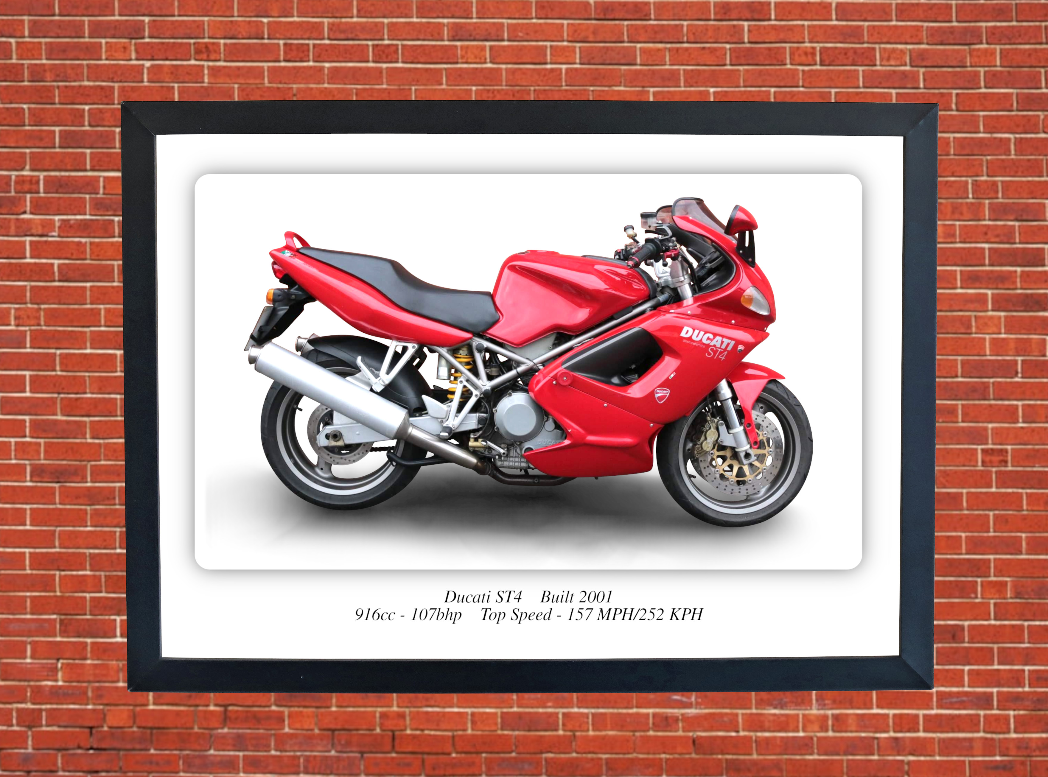 Ducati ST4 Motorbike Motorcycle - A3/A4 Poster/Print