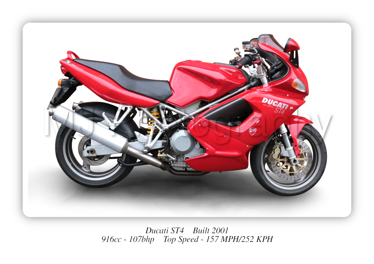 Ducati ST4 Motorbike Motorcycle - A3/A4 Poster/Print