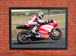 Troy Bayliss on Ducati 999 Motorbike Motorcycle - A3/A4 Size Print Poster