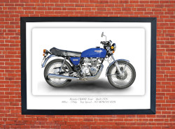 Honda CB400F Four Motorbike Motorcycle Poster - A3/A4 Size Print Poster