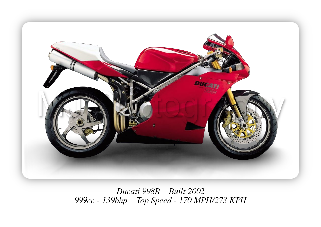 Ducati 998R Motorbike Motorcycle - A3/A4 Size Print Poster
