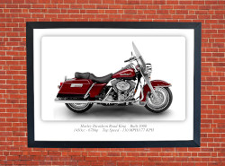 Harley Davidson Road King Motorcycle - A3/A4 Size Print Poster