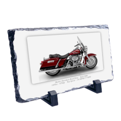 Harley Davidson Road King Motorbike Coaster natural slate rock with stand 10x15cm