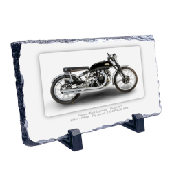 Vincent Black Lightning Motorbike Motorcycle Coaster natural slate rock with stand 10x15cm