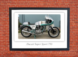 Ducati Super Sport 750 Motorbike Motorcycle A3/A4 Size Print Poster Photographic Paper Wall Art