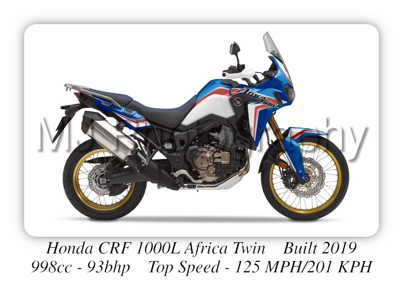 Honda CRF 1000L Africa Twin Motorcycle - A3/A4 Size Print Poster
