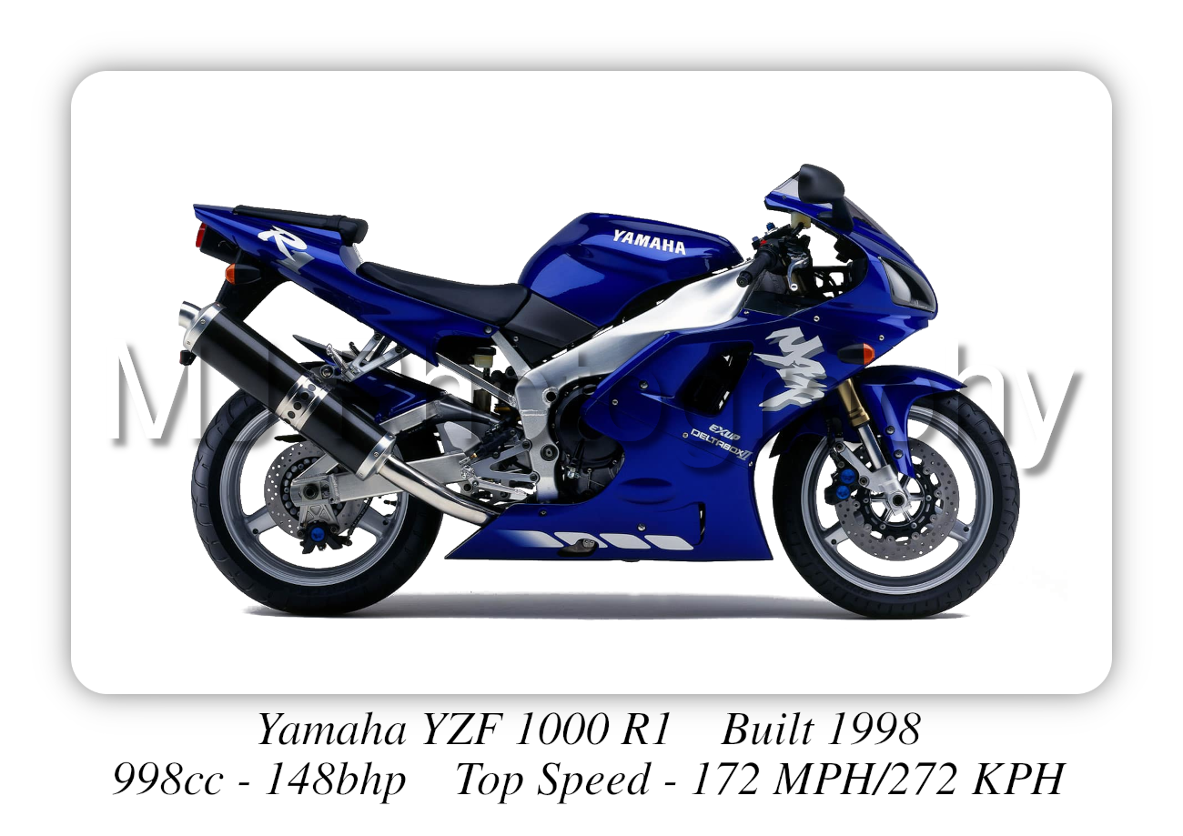 Yamaha YZF 1000 R1 Motorcycle - A3/A4 Size Print Poster