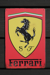 Ferrari Aluminium Garage Art Metal Sign 30cm x 20cm - 12 Inches x 8 Inches